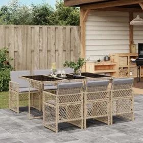 Set comedor de jardín 7 pzas con cojines ratán sintético beige de , Conjuntos de jardín - Ref: Foro24-3210732, Precio: 459,56...
