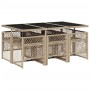 Set comedor de jardín 7 pzas con cojines ratán sintético beige von , Gartensets - Ref: Foro24-3210732, Preis: 468,19 €, Rabat...