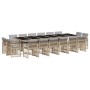 Set comedor de jardín 17 pzas con cojines ratán sintético beige by , Garden sets - Ref: Foro24-3210888, Price: 1,00 €, Discou...