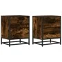 Zwei Nachttische aus geräucherter Eichen-Ingenieurholz, 40x31x50 cm. von , Nachttische - Ref: Foro24-848679, Preis: 84,66 €, ...