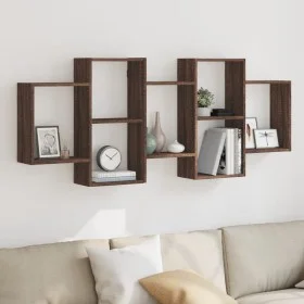 Estantería de pared madera ingeniería marrón roble 159x18x65 cm by , Shelves and shelves - Ref: Foro24-853215, Price: 59,42 €...