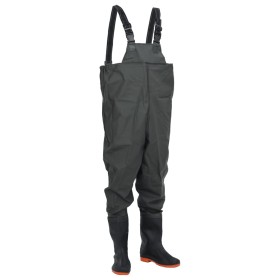 Brust-Wathose mit dunkelgrünen Stiefeln, Größe 43. von , Wathosen zum Jagen und Angeln - Ref: Foro24-4016977, Preis: 36,57 €,...
