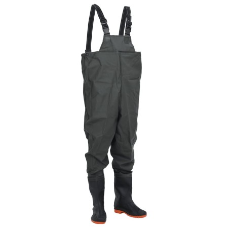 Brust-Wathose mit dunkelgrünen Stiefeln, Größe 43. von , Wathosen zum Jagen und Angeln - Ref: Foro24-4016977, Preis: 36,57 €,...