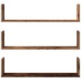 Estantes de pared 3 uds madera ingeniería envejecida 80x18x18cm