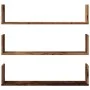 Set of 3 wall shelves made of aged engineered wood, measuring 80x18x18cm. by , Shelves and shelves - Ref: Foro24-853297, Pric...