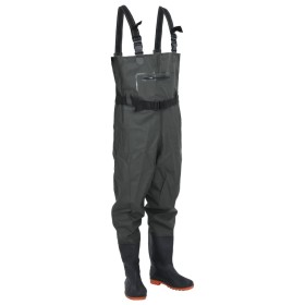 Vadeador de pecho con botas y cinturón verde oscuro talla 42 by , Waders for hunting and fishing - Ref: Foro24-4016994, Price...