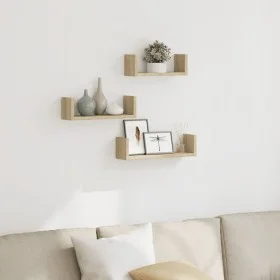 Estante de pared 3 unidades madera de ingeniería roble Sonoma by , Shelves and shelves - Ref: Foro24-853310, Price: 18,31 €, ...