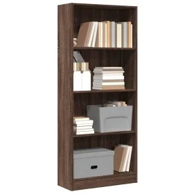 Estantería de madera de ingeniería marrón roble 60x24x143 cm by , Bookcases and shelves - Ref: Foro24-857818, Price: 54,70 €,...