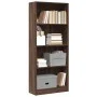 Estantería de madera de ingeniería marrón roble 60x24x143 cm de , Librerías y estanterías - Ref: Foro24-857818, Precio: 55,95...
