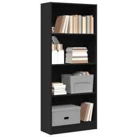 Estantería de madera de ingeniería negra 60x24x143 cm by , Bookcases and shelves - Ref: Foro24-857813, Price: 54,67 €, Discou...