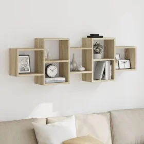 Estante de pared madera ingeniería roble Sonoma 129x18x42 cm by , Shelves and shelves - Ref: Foro24-853220, Price: 54,44 €, D...