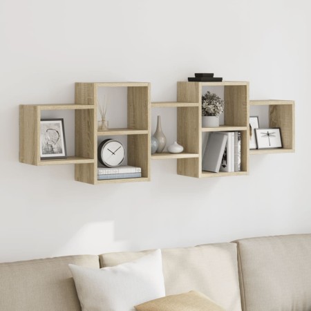 Estante de pared madera ingeniería roble Sonoma 129x18x42 cm by , Shelves and shelves - Ref: Foro24-853220, Price: 55,54 €, D...