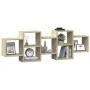 Wandregal aus Sonoma-Eichenfurnier 129x18x42 cm von , Regale und Regale - Ref: Foro24-853220, Preis: 54,34 €, Rabatt: %