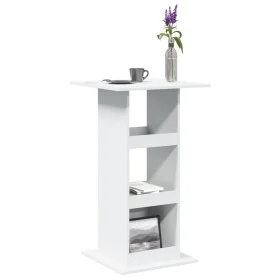 Mesa bar con almacenaje madera ingeniería blanca 60x60x102 cm by , Kitchen and dining tables - Ref: Foro24-854328, Price: 67,...