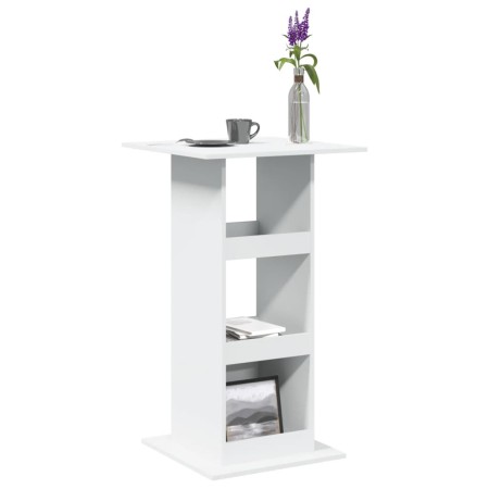 Mesa bar con almacenaje madera ingeniería blanca 60x60x102 cm by , Kitchen and dining tables - Ref: Foro24-854328, Price: 68,...