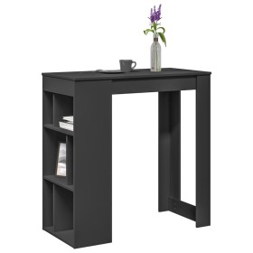 Bar-Tisch mit Regalen aus schwarzem Ingenieurholz 102x50x103,5 cm. von , Küchen- und Esstische - Ref: Foro24-854356, Preis: 9...