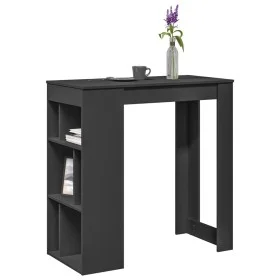 Mesa bar con estantes madera ingeniería negro 102x50x103,5 cm by , Kitchen and dining tables - Ref: Foro24-854356, Price: 91,...