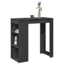 Mesa bar con estantes madera ingeniería negro 102x50x103,5 cm by , Kitchen and dining tables - Ref: Foro24-854356, Price: 91,...
