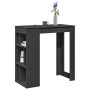 Mesa bar con estantes madera ingeniería negro 102x50x103,5 cm by , Kitchen and dining tables - Ref: Foro24-854356, Price: 97,...