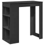 Mesa bar con estantes madera ingeniería negro 102x50x103,5 cm by , Kitchen and dining tables - Ref: Foro24-854356, Price: 91,...