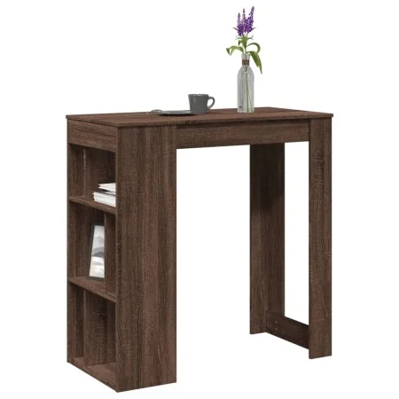 Hoher Bartisch mit Eichenregalen, braun, 102x50x103,5 cm. von , Küchen- und Esstische - Ref: Foro24-854361, Preis: 85,76 €, R...