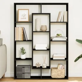 Estantería de madera de ingeniería negra 80x31x169 cm de , Librerías y estanterías - Ref: Foro24-3310299, Precio: 94,16 €, De...
