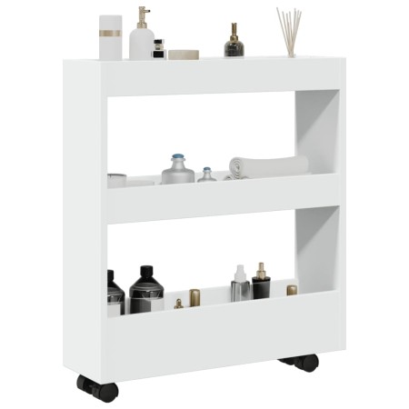 Carro de almacenaje estrecho 3 niveles madera ingeniería blanco by , Kitchen and dining carts - Ref: Foro24-855241, Price: 53...