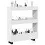 Carro de almacenaje estrecho 3 niveles madera ingeniería blanco by , Kitchen and dining carts - Ref: Foro24-855241, Price: 52...
