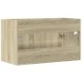 Armario para lavabo contrachapada color roble 80x38,5x46 cm de , Muebles de baño - Ref: Foro24-856209, Precio: 43,94 €, Descu...