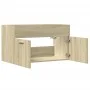 Armario para lavabo contrachapada color roble 80x38,5x46 cm de , Muebles de baño - Ref: Foro24-856209, Precio: 43,94 €, Descu...