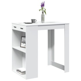 Mesa alta de bar madera ingeniería blanca 102x70x103,5 cm by , Kitchen and dining tables - Ref: Foro24-3309321, Price: 108,51...