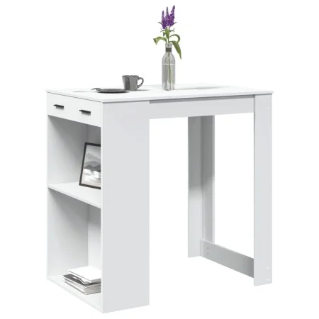 Hoher Barhockertisch aus weißem Ingenieurholz 102x70x103,5 cm von , Küchen- und Esstische - Ref: Foro24-3309321, Preis: 107,7...
