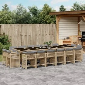 Set comedor de jardín 17 pzas con cojines ratán sintético beige by , Garden sets - Ref: Foro24-3211788, Price: 1,00 €, Discou...