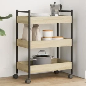 Küchenwagen aus Sonoma-Eichenfurnierholz 50x30x70 cm von , Küchen- und Speisewagen - Ref: Foro24-858314, Preis: 55,93 €, Raba...