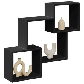 Wandschrank aus schwarzem Ingenieurholz 78x18x71 cm von , Regale und Regale - Ref: Foro24-854806, Preis: 28,68 €, Rabatt: %