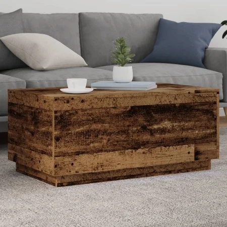 Mesa de centro con luces LED madera envejecida 90x50x40 cm by , Coffee table - Ref: Foro24-857722, Price: 85,28 €, Discount: %