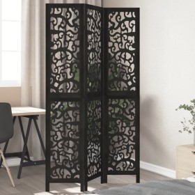 Biombo separador de 3 paneles madera maciza Paulownia negro by , Room dividers - Ref: Foro24-358751, Price: 98,24 €, Discount: %