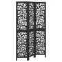 Biombo separador de 3 paneles madera maciza Paulownia negro by , Room dividers - Ref: Foro24-358751, Price: 90,52 €, Discount: %