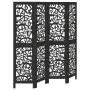 Biombo separador de 4 paneles madera maciza Paulownia negro by , Room dividers - Ref: Foro24-358753, Price: 99,28 €, Discount: %