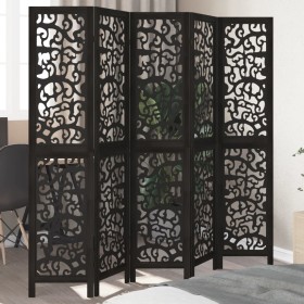 Falttrennwand mit 5 massiven Paulownia-Holzpaneelen in Schwarz. von , Raumteiler - Ref: Foro24-358758, Preis: 140,70 €, Rabat...