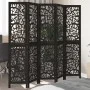 Biombo separador de 5 paneles madera maciza Paulownia negro by , Room dividers - Ref: Foro24-358758, Price: 138,04 €, Discoun...