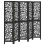 Biombo separador de 5 paneles madera maciza Paulownia negro by , Room dividers - Ref: Foro24-358758, Price: 140,70 €, Discoun...