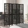 Biombo separador de 5 paneles madera maciza Paulownia negro by , Room dividers - Ref: Foro24-358758, Price: 138,04 €, Discoun...