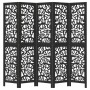 Biombo separador de 5 paneles madera maciza Paulownia negro by , Room dividers - Ref: Foro24-358758, Price: 140,70 €, Discoun...
