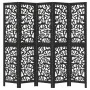 Biombo separador de 5 paneles madera maciza Paulownia negro by , Room dividers - Ref: Foro24-358758, Price: 138,04 €, Discoun...