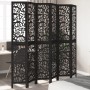 Biombo separador de 6 paneles madera maciza Paulownia negro by , Room dividers - Ref: Foro24-358764, Price: 196,32 €, Discoun...