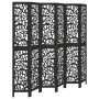 Biombo separador de 6 paneles madera maciza Paulownia negro by , Room dividers - Ref: Foro24-358764, Price: 196,32 €, Discoun...