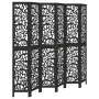 Biombo separador de 6 paneles madera maciza Paulownia negro by , Room dividers - Ref: Foro24-358764, Price: 192,62 €, Discoun...
