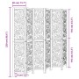 Biombo separador de 6 paneles madera maciza Paulownia negro by , Room dividers - Ref: Foro24-358764, Price: 196,32 €, Discoun...