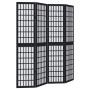 Biombo separador de 4 paneles madera maciza Paulownia negro by , Room dividers - Ref: Foro24-358770, Price: 123,52 €, Discoun...